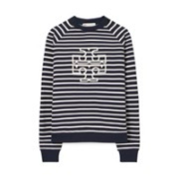 Tory Burch French Terry Striped Crew - Picture 3 of 7